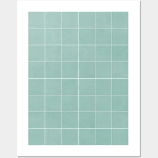 Large Grid Pattern - Light Blue Posters and Art